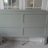 Headboard for a 160 bed made with old elements, enhanced in verdigris.