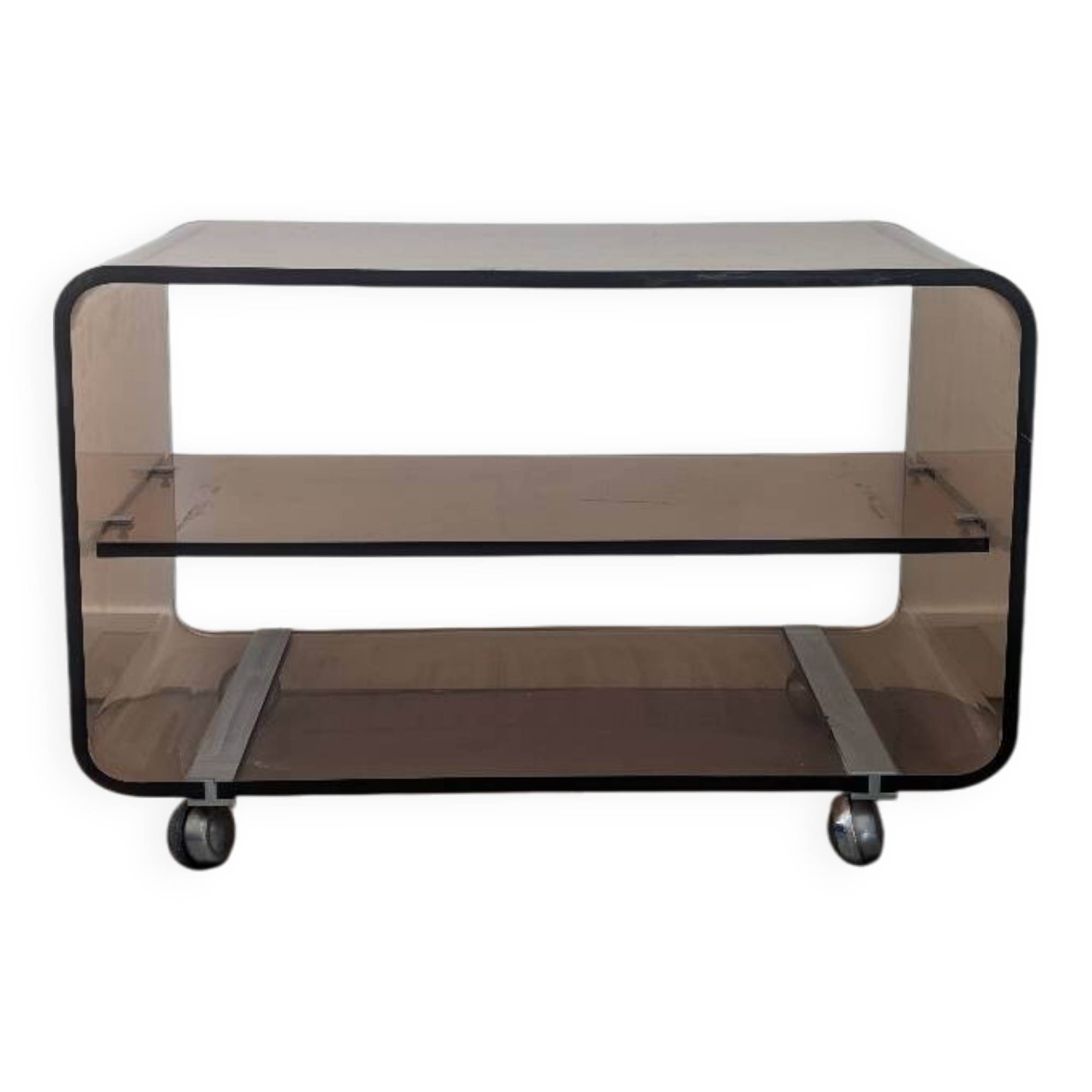 Smoked plexiglass coffee table