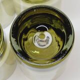 4 vintage whiskey glasses in smoked glass bubble design tapio wirkkala?