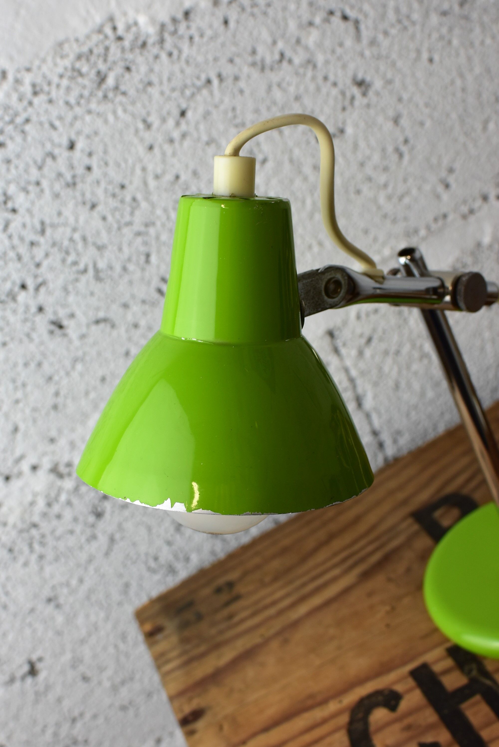 Small green bedside lamp