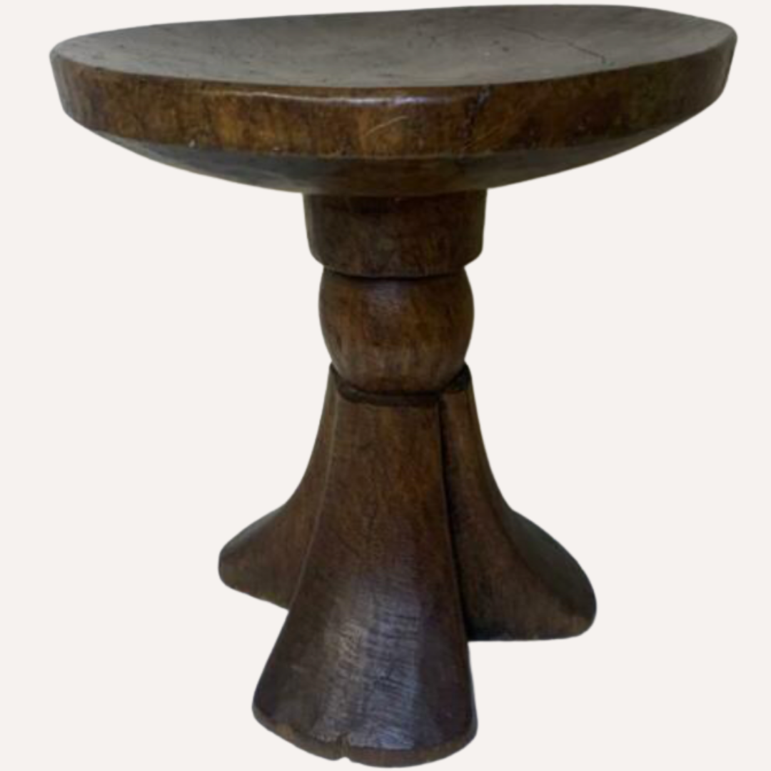 African "jima" wabi sabi tripod stool, ethiopia, 1940s-1950s