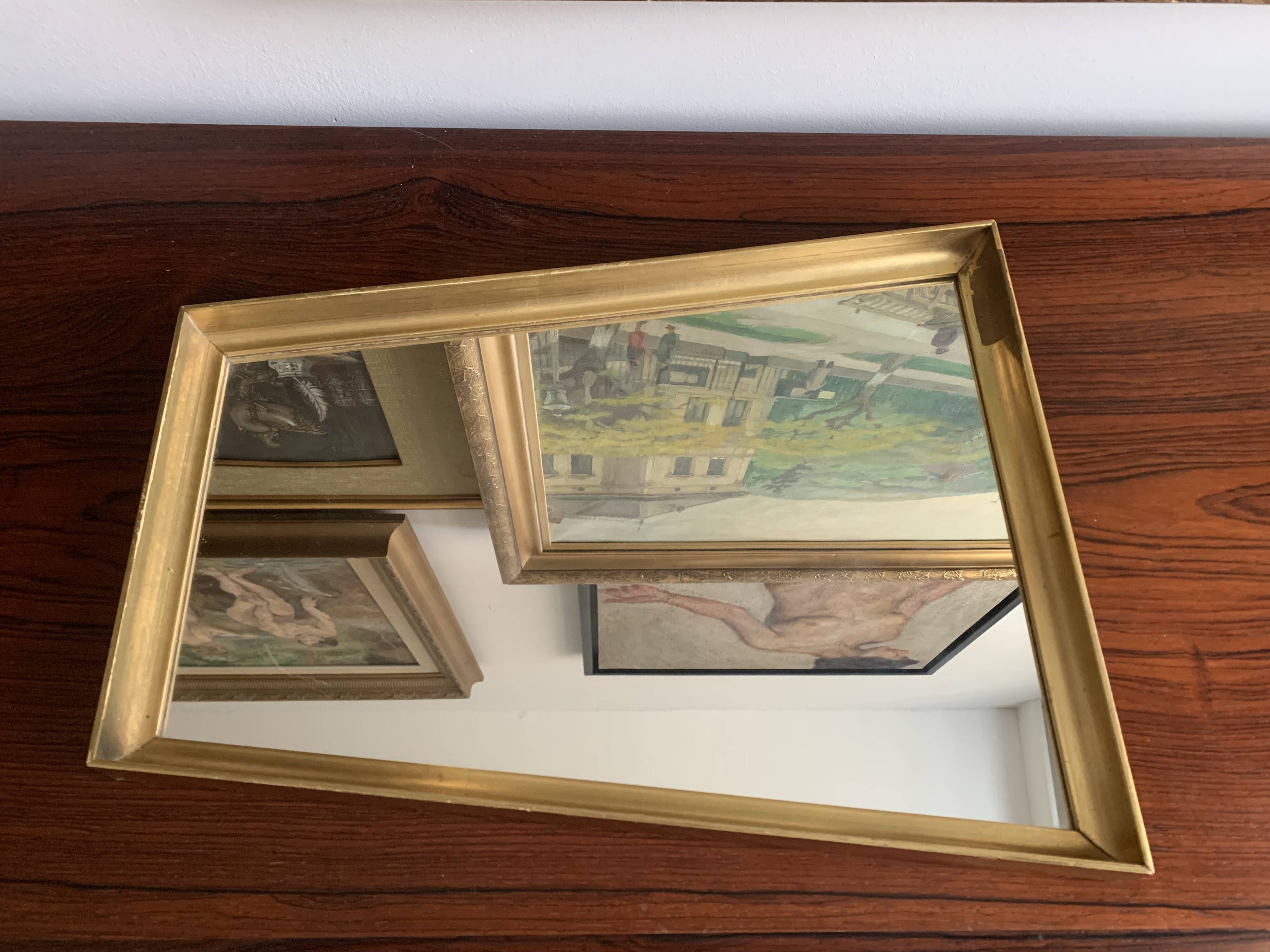 Vintage Wall Mirror in Trapezoid Shape
