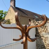 Baumann bistro style 1960s curved wood swivel parrot coat rack