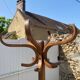 Baumann bistro style 1960s curved wood swivel parrot coat rack