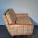 2-seater sofa in teck and beige wool, vintage scandinavian 1960s