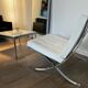 White Barcelona chair with ottoman – Knoll 2012 Edition -