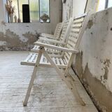 4 white wooden garden chairs