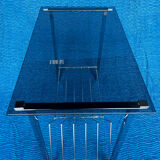 Vintage vinyl record/newspaper storage unit 1960-1970 chrome structure