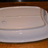 Grand plat ancien en porcelaine motif chasse