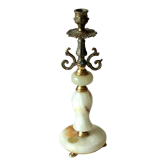Bougeoir en onyx et laiton des années 1960, vintage