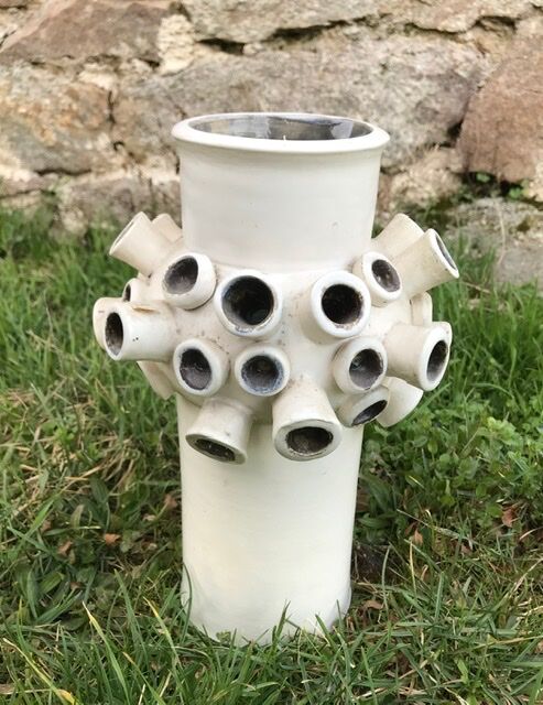 "Sputnik" ceramic vase by Bouhey