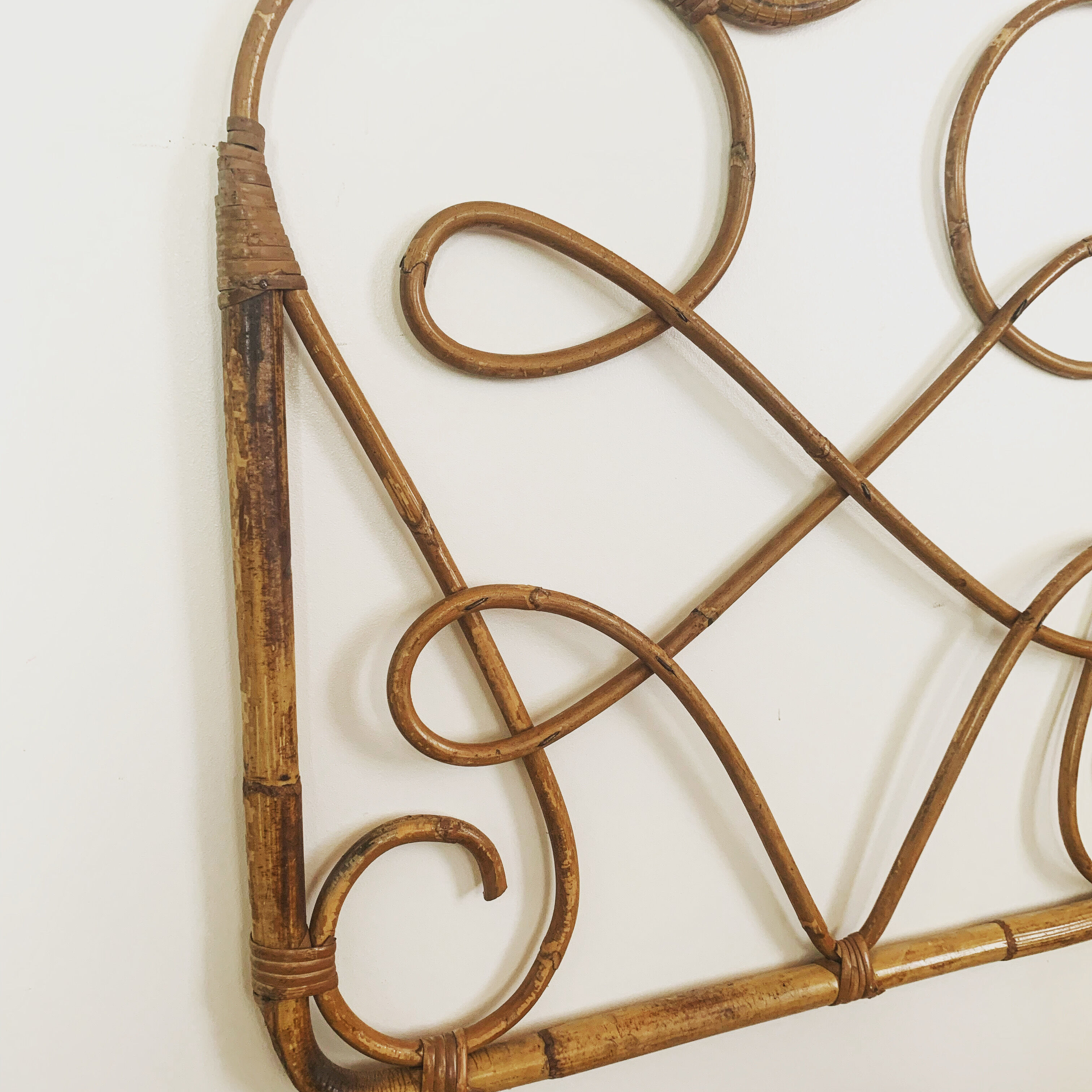Vintage rattan headboard