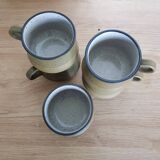 Lot de 4 Tasses à thé + sucrier Purbeck Pottery Studland