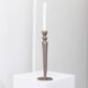 Brutalist vintage candlestick in gris patinated metal from Sweden, 1970s decorative lighting gift