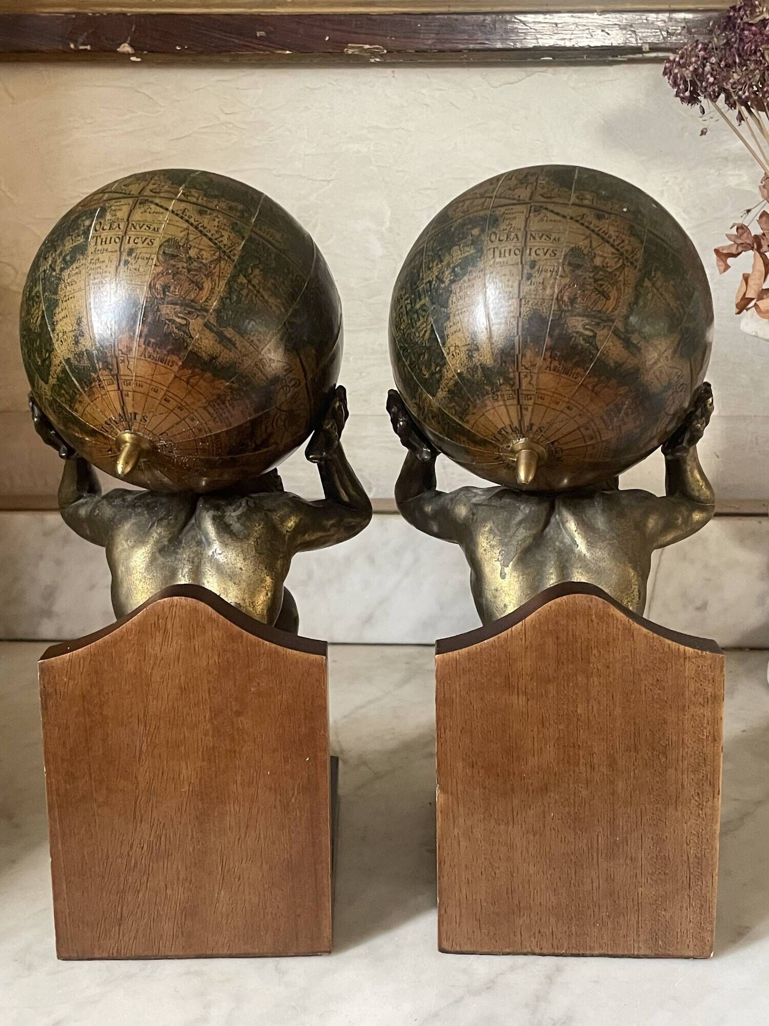 Pair of large vintage Mercurio d'Oro bookends
