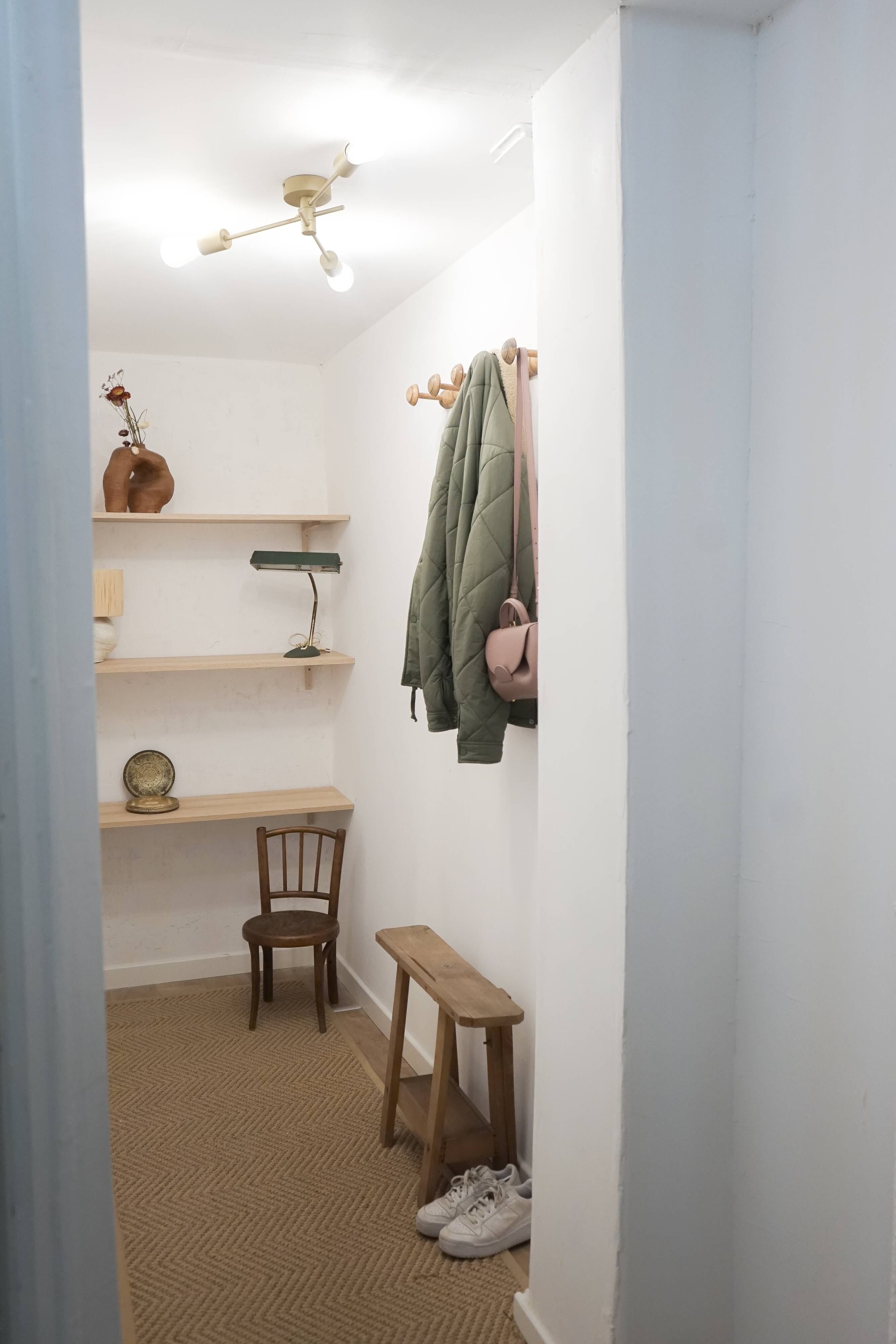 Old wooden workbench for children