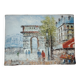 Petit tableau ancien signé – Scène de Paris (Arc de Triomphe)