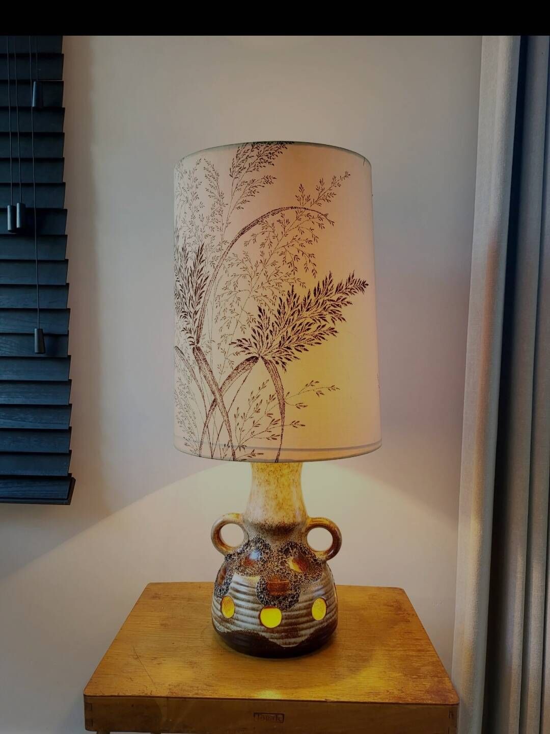 Vintage Fat lava tafellamp met originele kap, jaren 1970