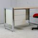 Bureau "space age". Acier laqué, acier chromé. France, circa 1970