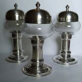 3 whole photophores in silver metal