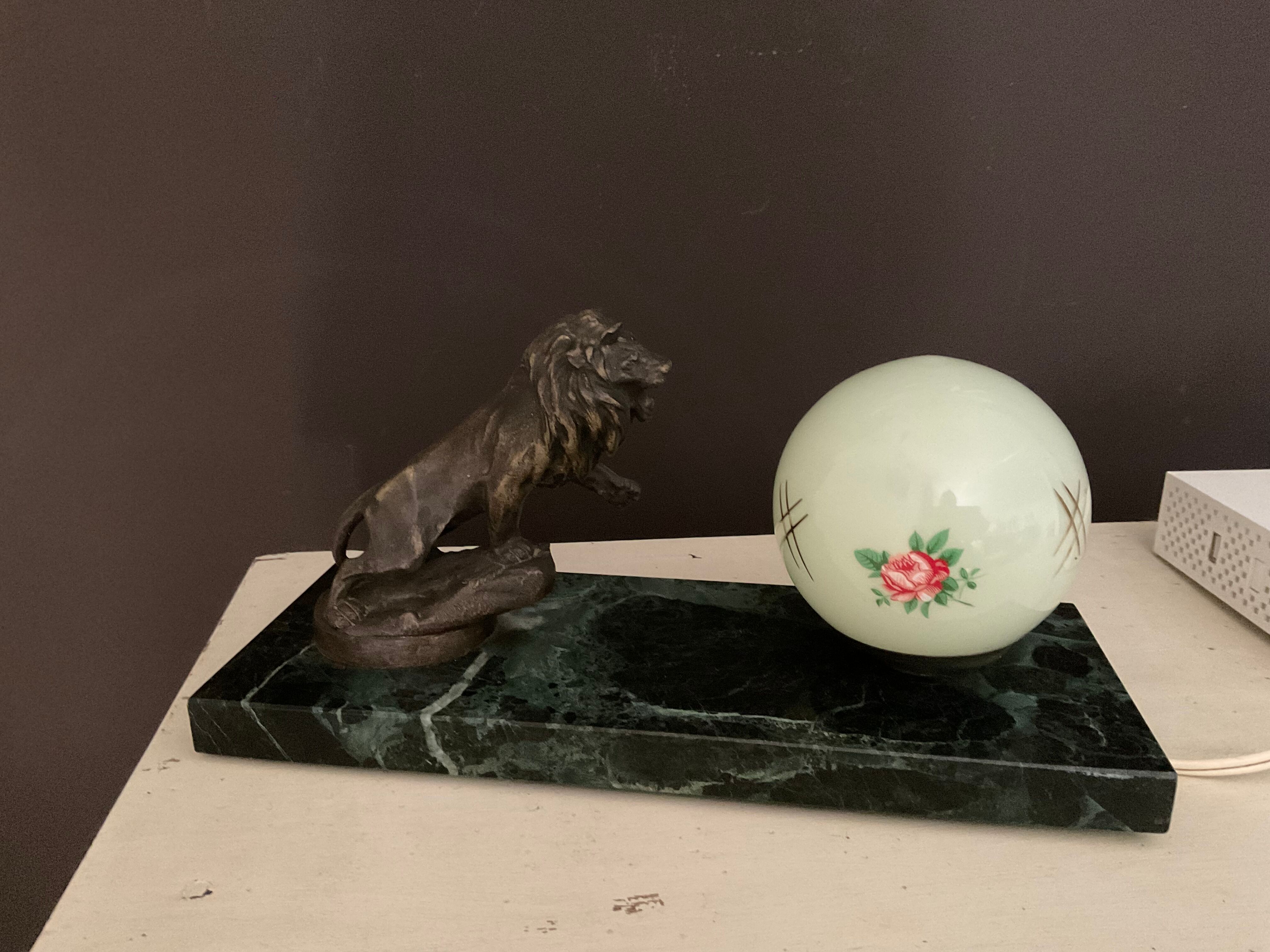 Art deco table lamp, signed M.Marx