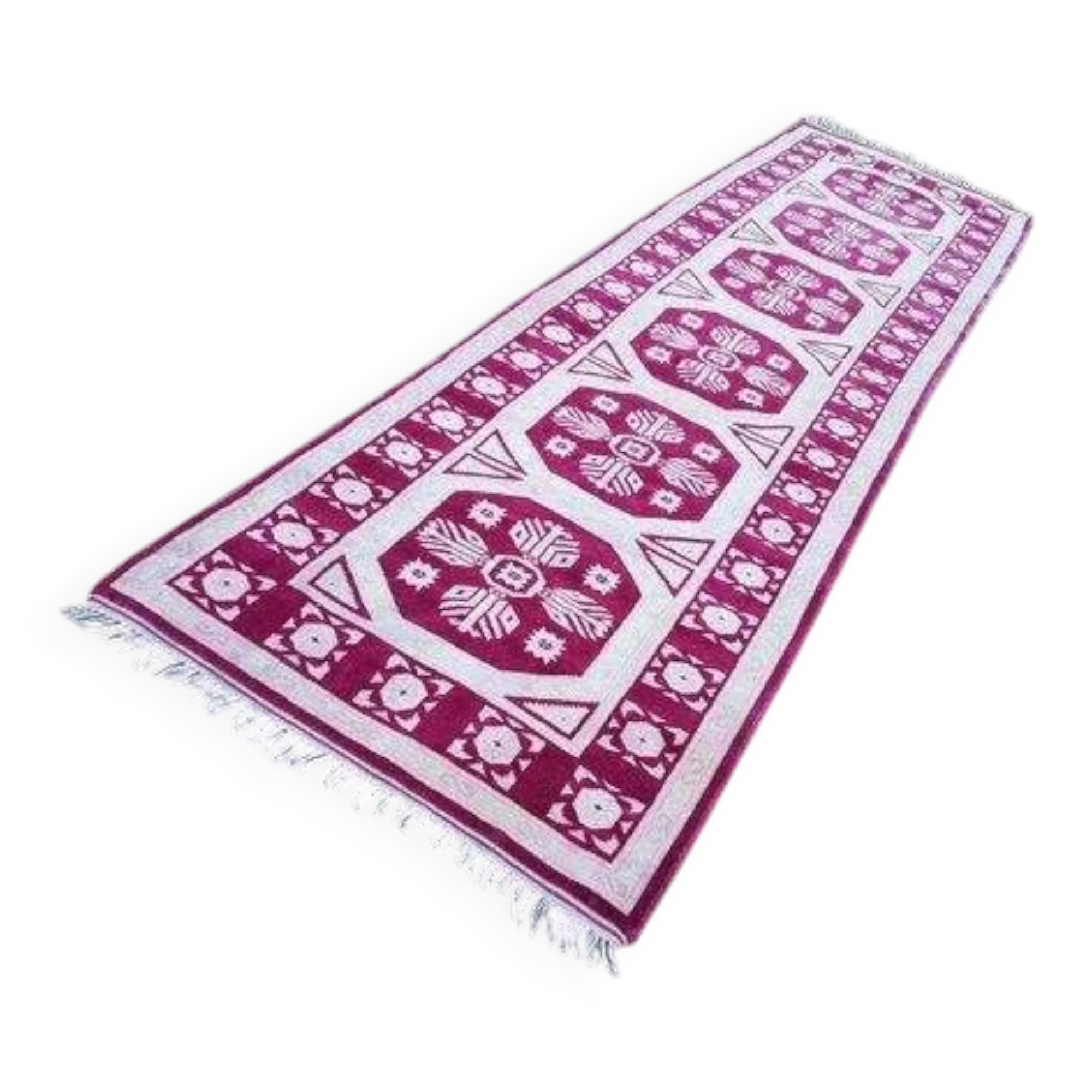 Tapis de couloir turc vintage 105x372 cm