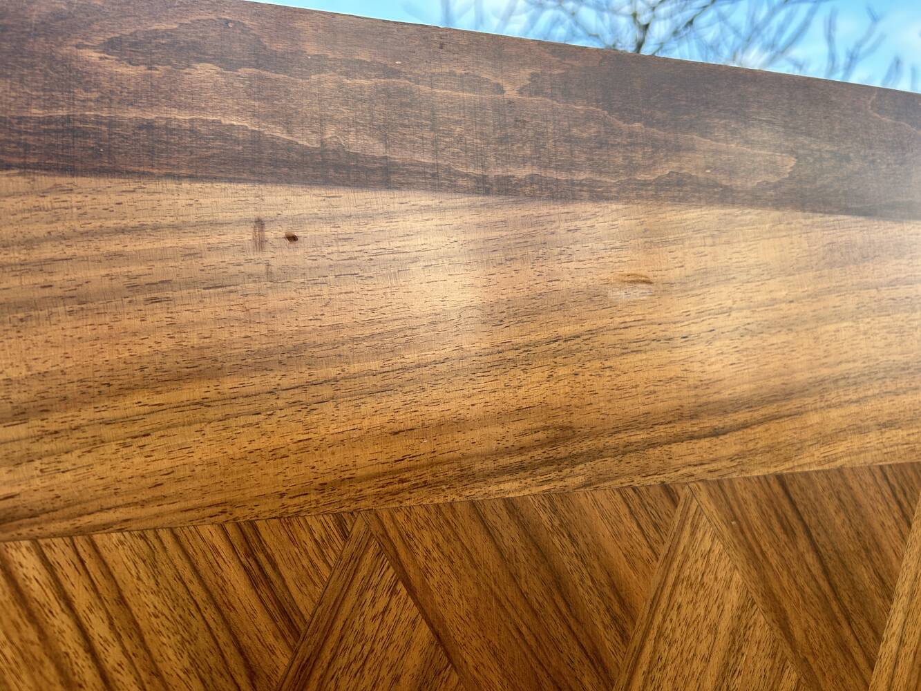 Large extendable table, marquetry, oak, vintage, 1950s