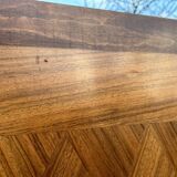 Grande table extensible, marqueterie, chêne, vintage, années 50