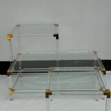Trio of Hollywood Regency lucite and Glass Tables