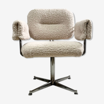 Vintage armchair in faux sheep's fur