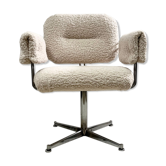 Vintage armchair in faux sheep's fur