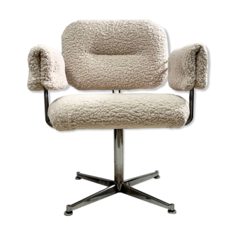 Vintage armchair in faux sheep's fur