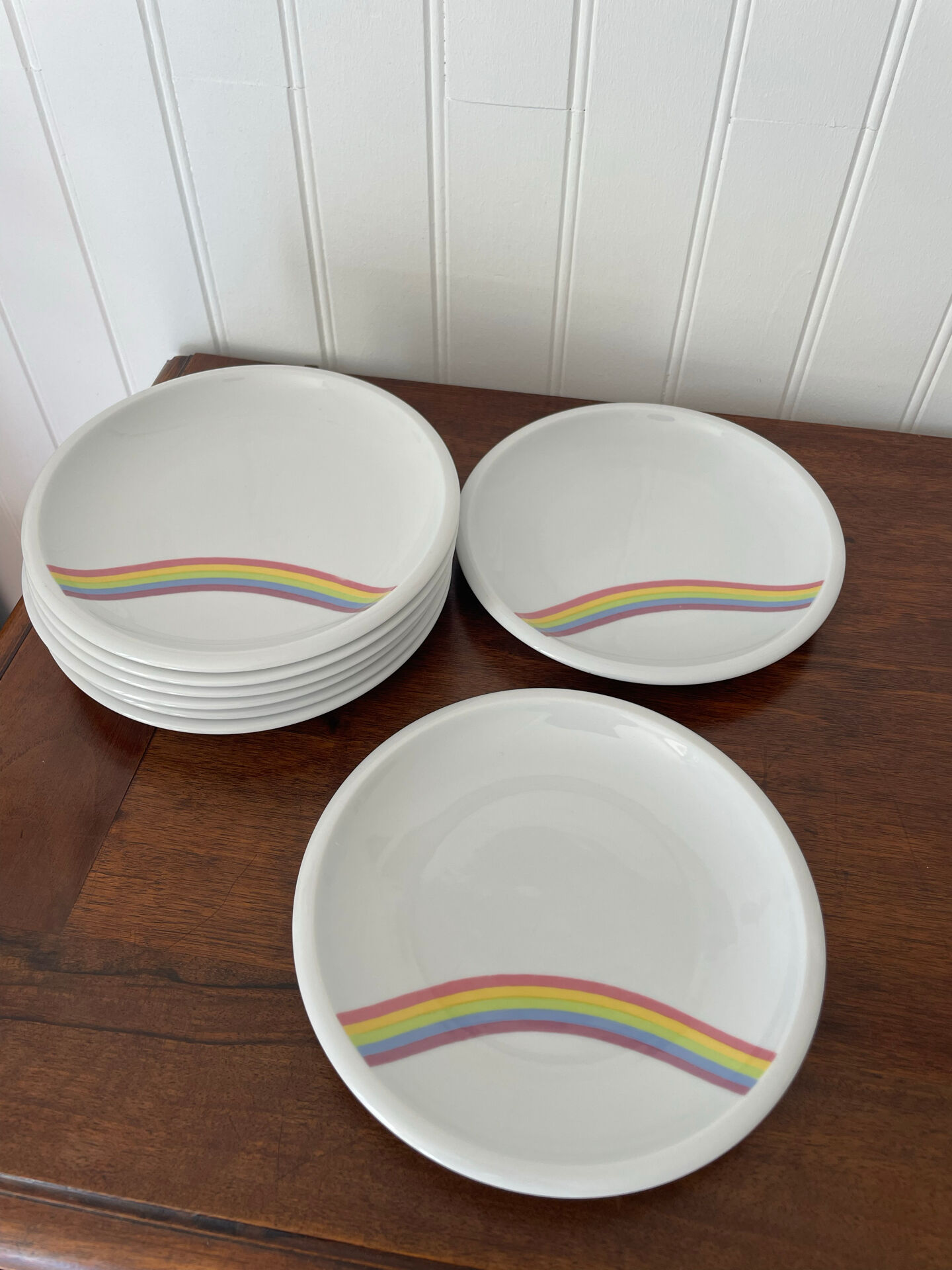 Lot 8 assiettes arc en ciel Tonika Kahla