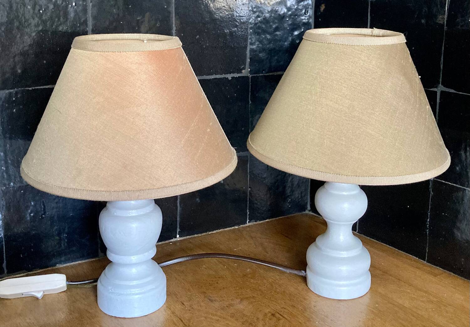 Pair of bedside lamps
