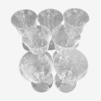 Baccarat – verres taille n°2 - art nouveau - cristal uni soufflé - service vence