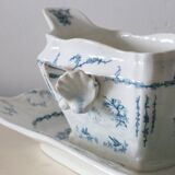 Pompadour ironstone sauceboat, Clairefontaine factory
