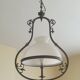 Opaline and copper pendant light