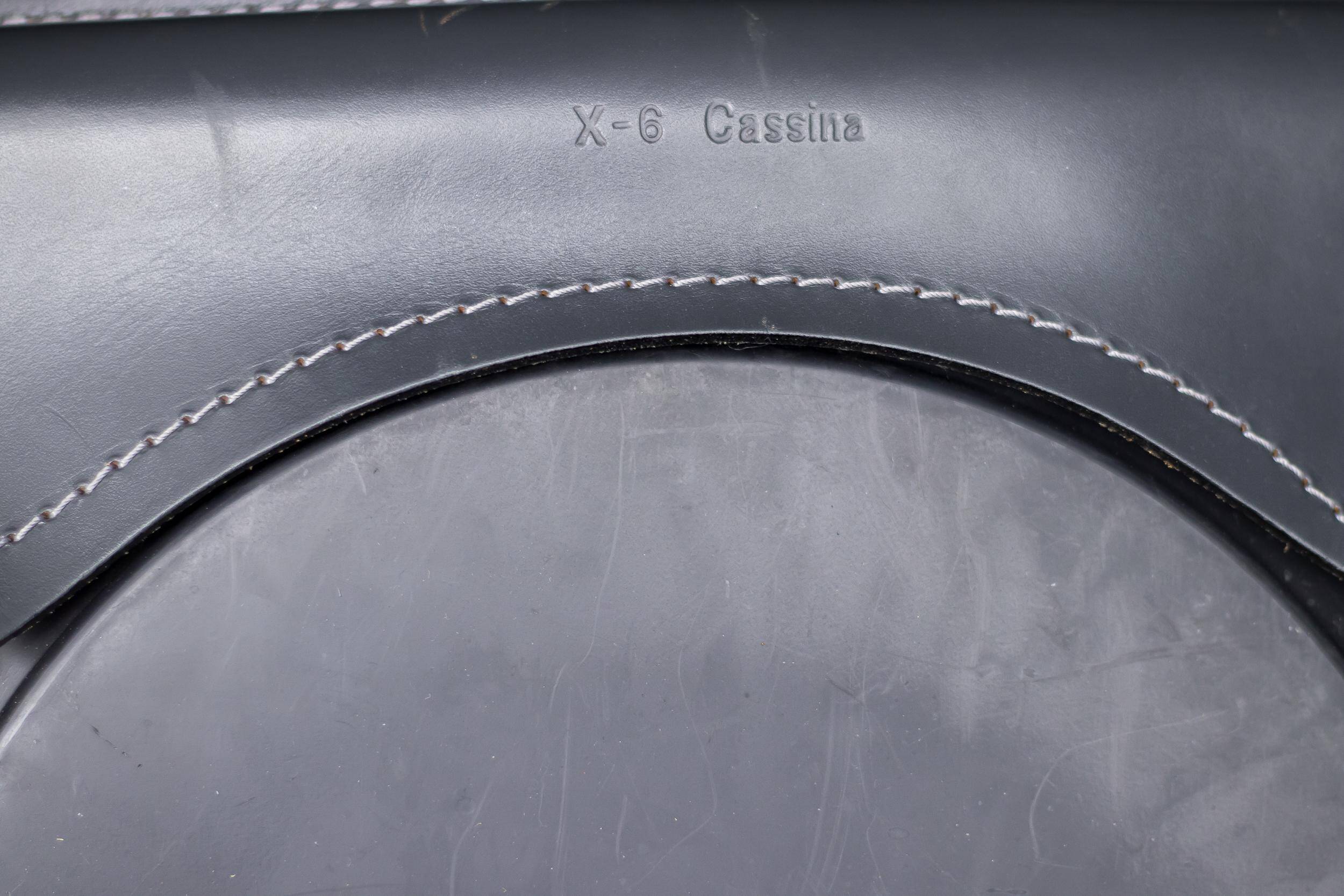 Elephant grey leather Cab Dining dining chair by Mario Bellini for Cassina