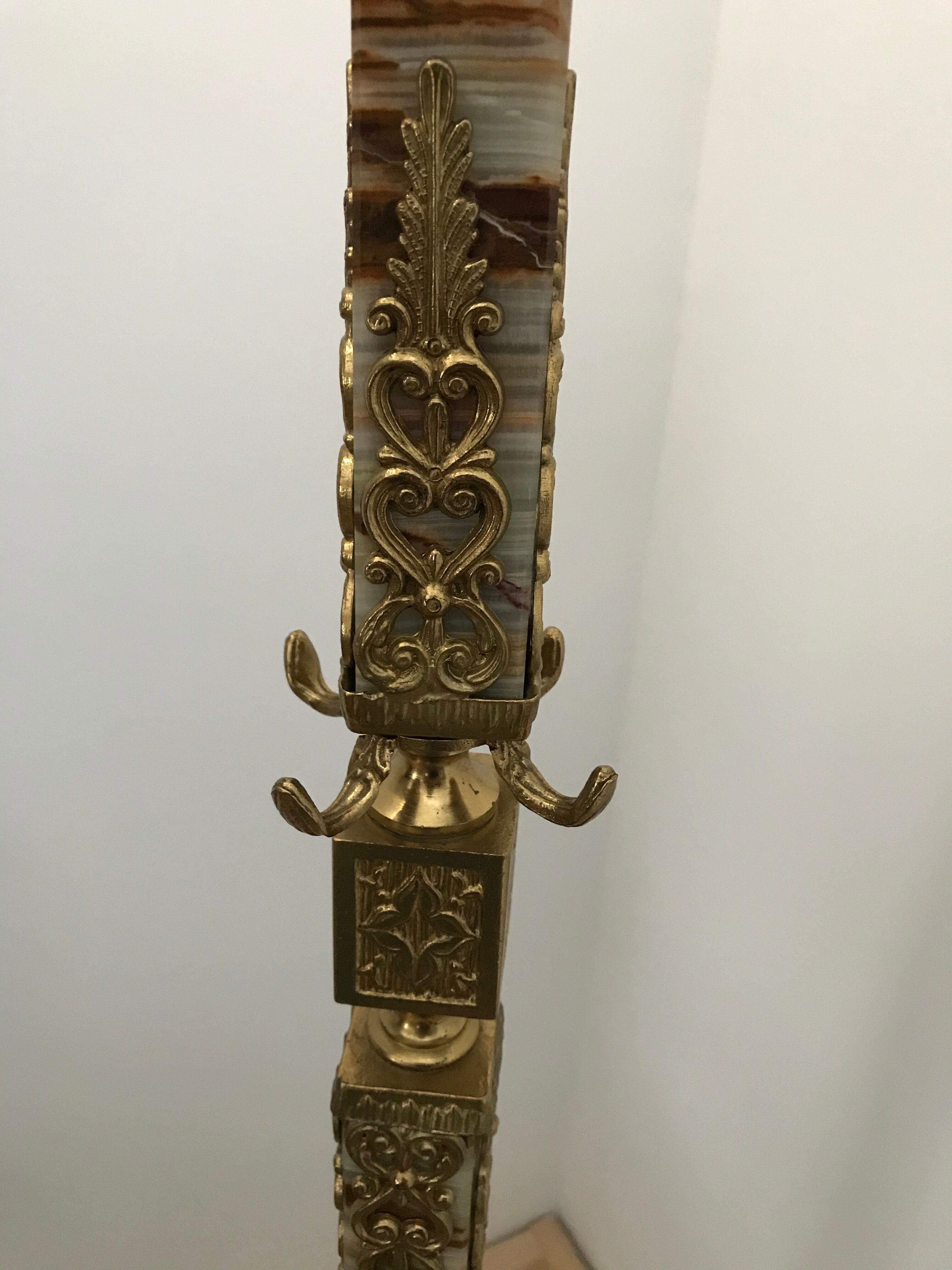 Bronze and onyx coat rack