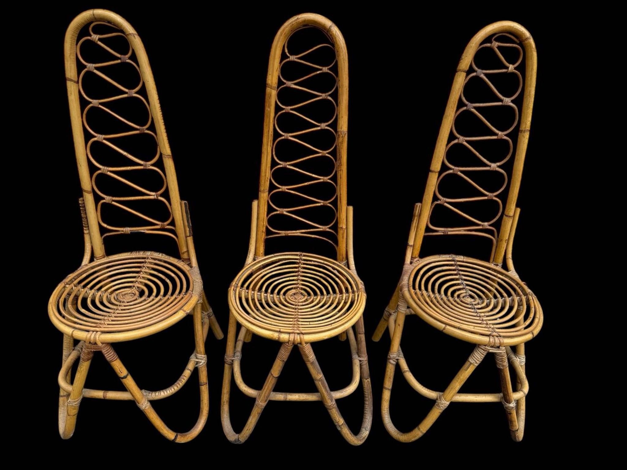 Bamboo Chairs by Dirk Van Sliedrecht for Rohe Noordwolde, 1960.Set of 3