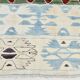 5x8 Geometric Wine Red Blue Vintage Rug, 144x241Cm