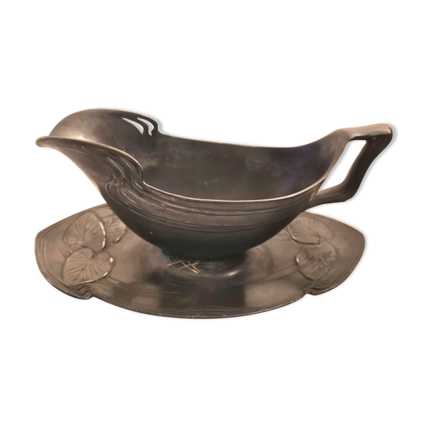 Saucière en étain art nouveau de JUVENTA PRIMA METAL de 1905