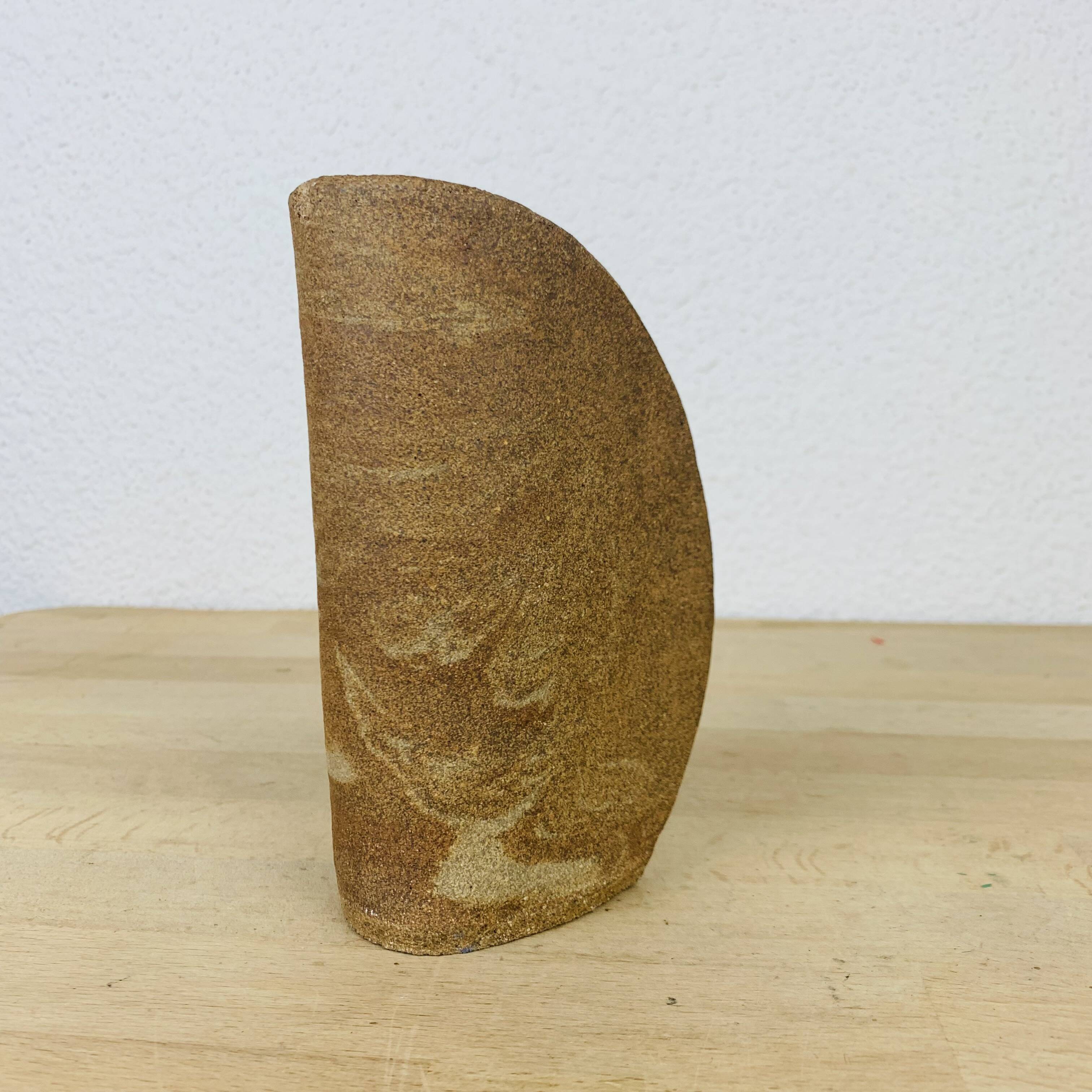 Vintage stoneware free-form vase