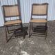 Vintage 2 chaises pliantes bois et cannage