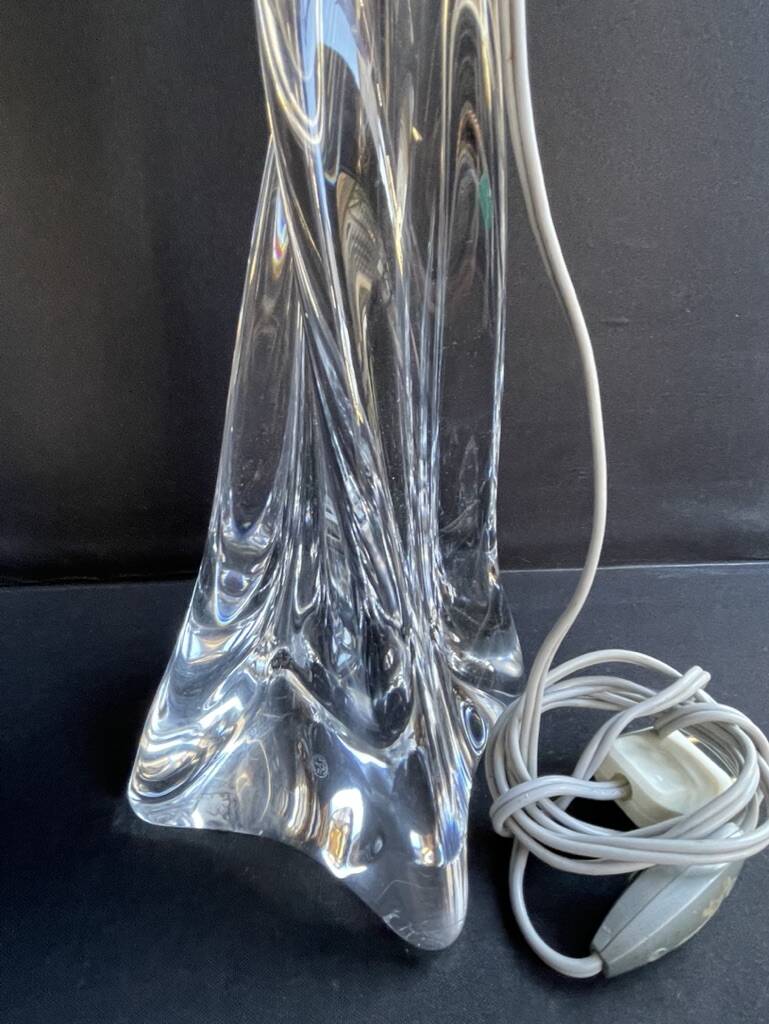 Large crystal lamp base stamped Baccarat