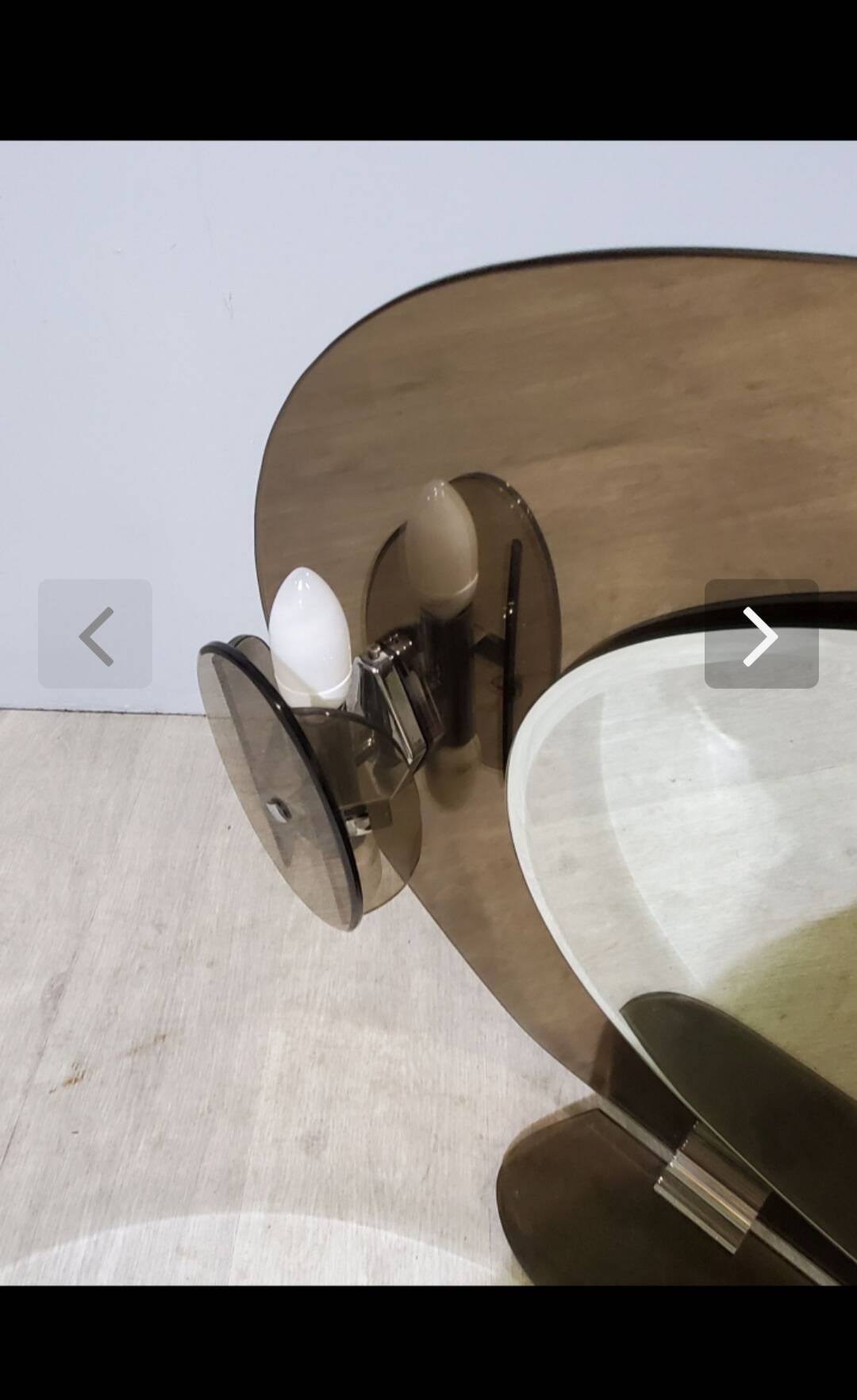 Lupi luxor oval mirror in smoked glass, 1960.70