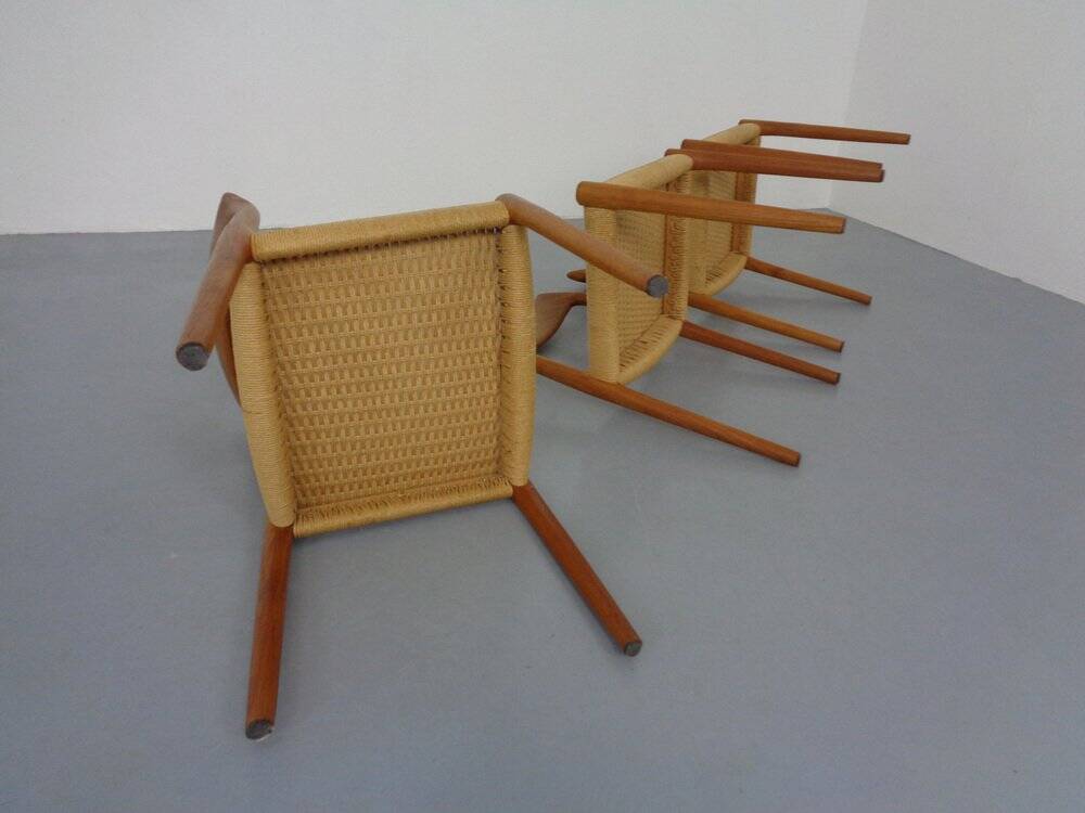 Model 77 Dining Chair in Teak and Papercord by Niels Otto Møller for J.L. Møllers, 1960s