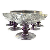 6 Colored cut crystal bowls – Val Saint Lambert