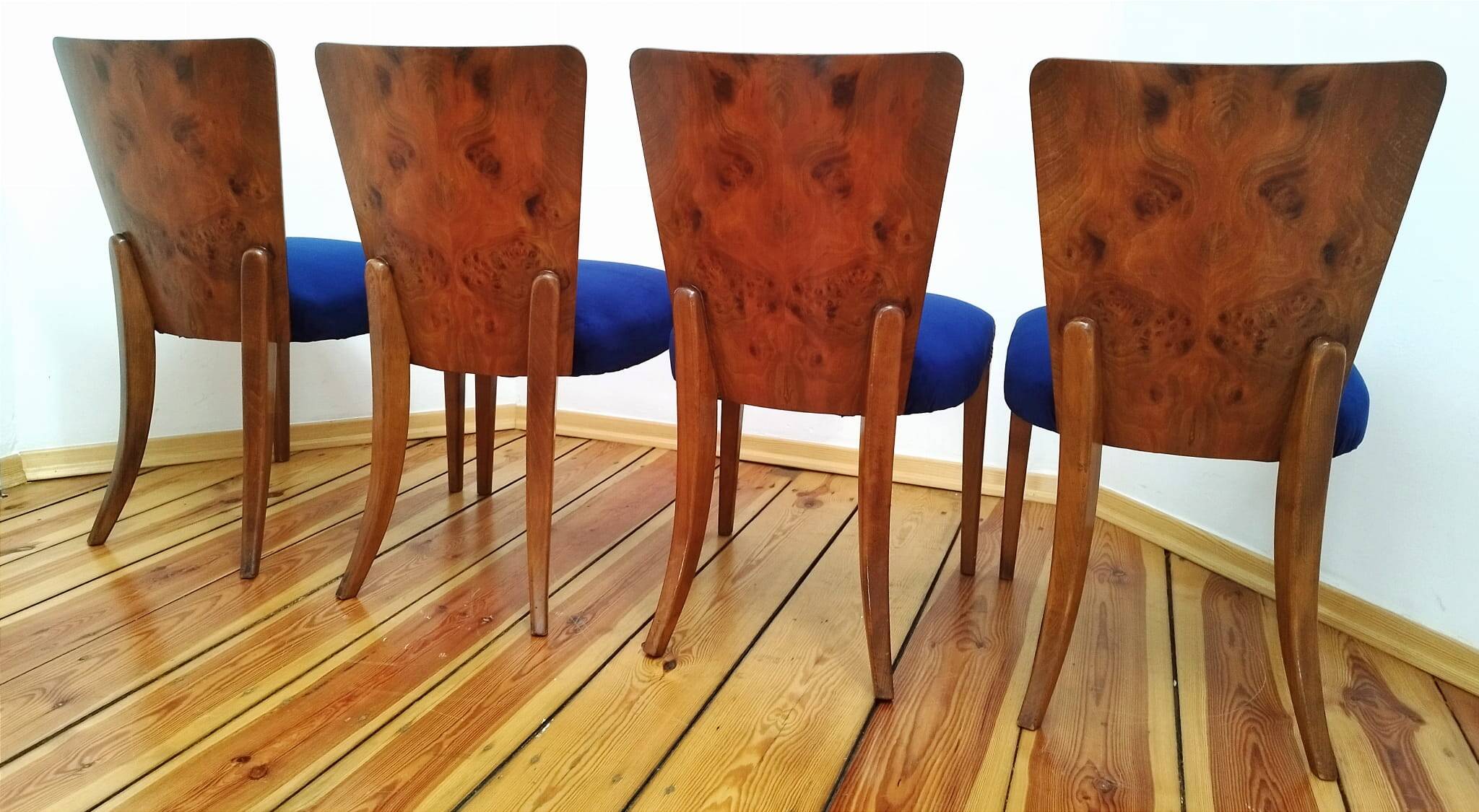 H-214 Chairs attributed by Jindřich Halabala for Up Zavody, 1950s, Set of 4