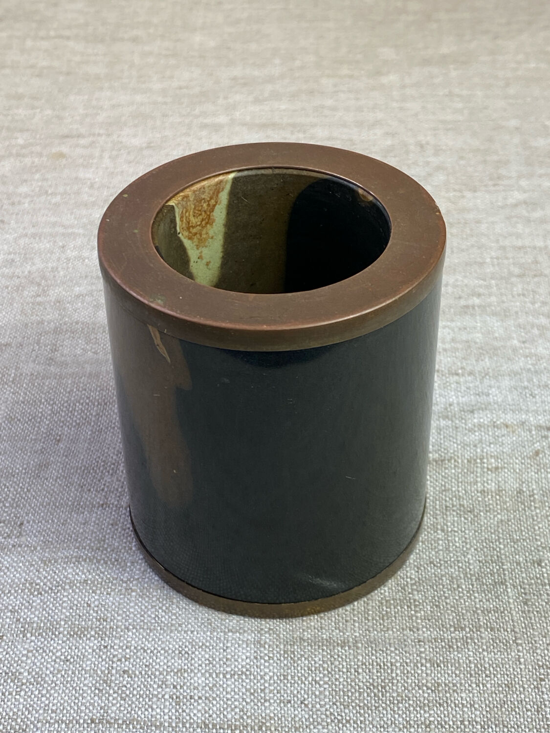 Damascus brass candlestick by Dal Furlo